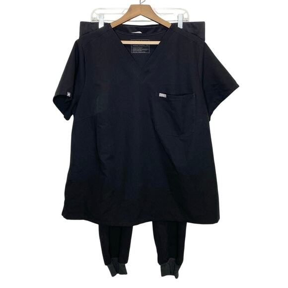 Figs Catarina Top & Zamora Joggers Set In Black 3XL - Picture 2 of 7